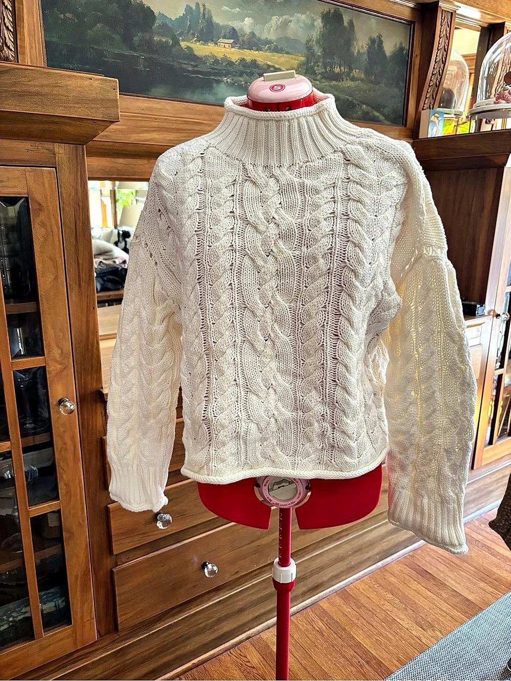 J.Crew 2025 Rollneck cable-knit sweater in ivory - Size Small